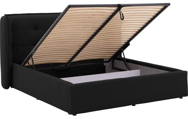 Goossens gestoffeerd bedframe canon zwart stof - 8231854-goossens-canon-bedframe-stof-05