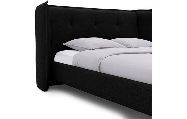Goossens gestoffeerd bedframe octaaf zwart stof - 8232577-goossens-octaaf-bedframe-stof-02