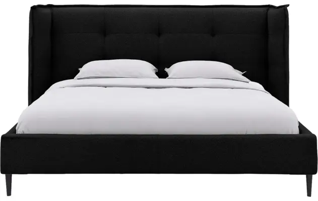 Goossens gestoffeerd bedframe octaaf zwart stof - 8232577-goossens-octaaf-bedframe-stof-03