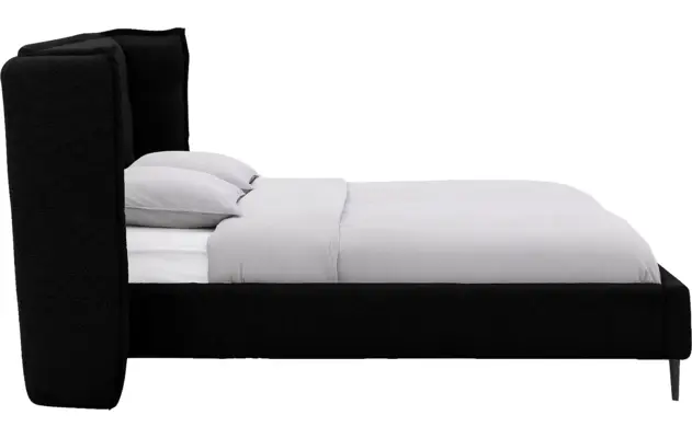 Goossens gestoffeerd bedframe octaaf zwart stof - 8232577-goossens-octaaf-bedframe-stof-04