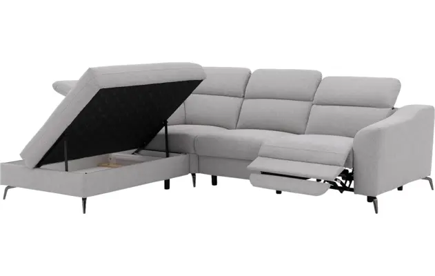 Goossens excellent hoekbank elmer grijs stof - 8232627-06