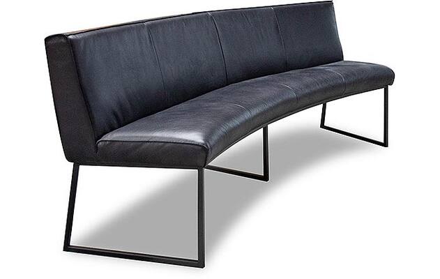 Goossens excellent eetkamerbank tom zwart leer - 8232828-02