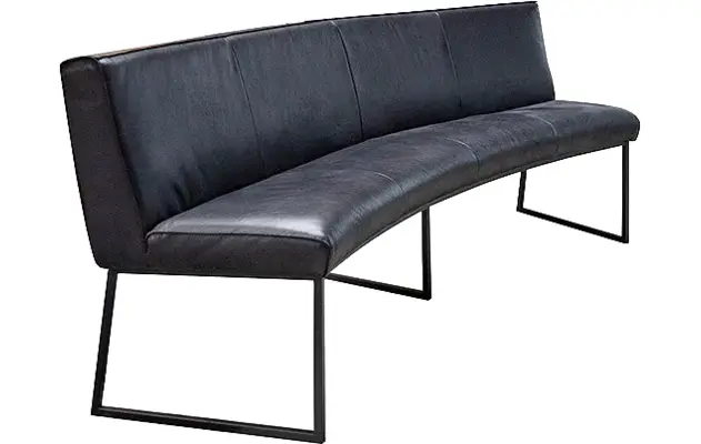 Goossens excellent eetkamerbank tom zwart leer - 8232828-02