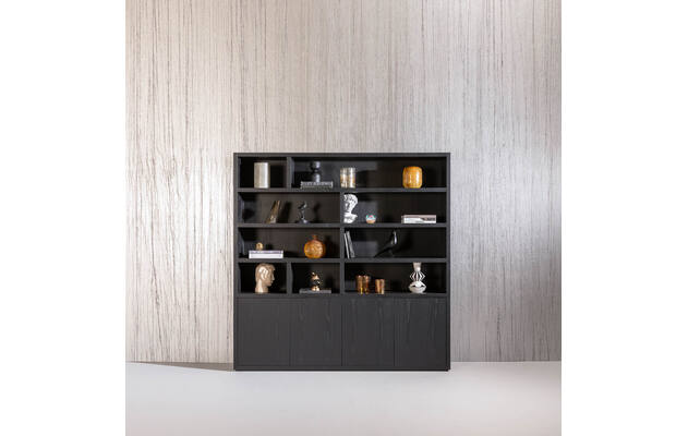 Goossens buffetkast barcelona zwart eiken - 8233665-01