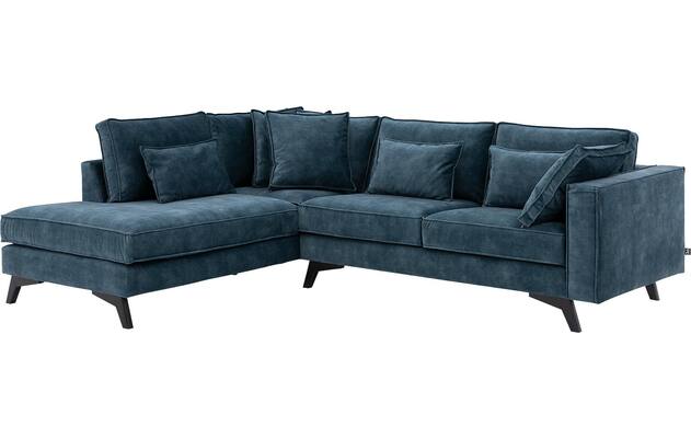 Goossens hoekbank chambre blauw stof - 8233695-gespiegeld-03