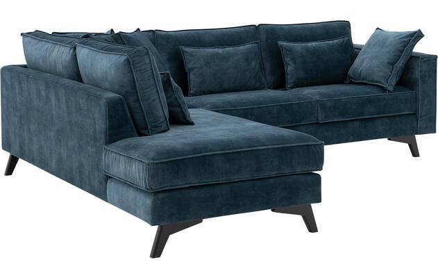 Goossens hoekbank chambre blauw stof - 8233695-gespiegeld-05