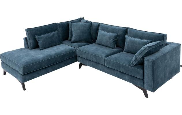 Goossens hoekbank chambre blauw stof - 8233695-gespiegeld-06