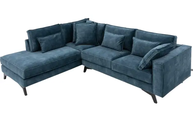 Goossens hoekbank chambre blauw stof - 8233695-gespiegeld-06