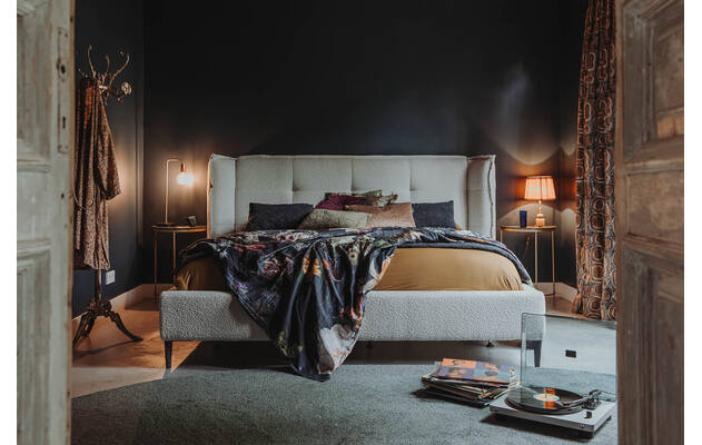 Goossens gestoffeerd bedframe octaaf grijs stof - 8234492-01
