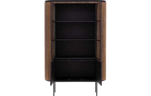 Goossens vitrinekast adel bruin teak - 8234671-goossens-adel-vitrinekast-teak-02
