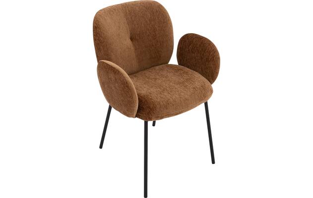 Goossens basic eetkamerstoel eller bruin stof - 8234683-goossens-eller-eetkamerstoel-stof-bruin-05