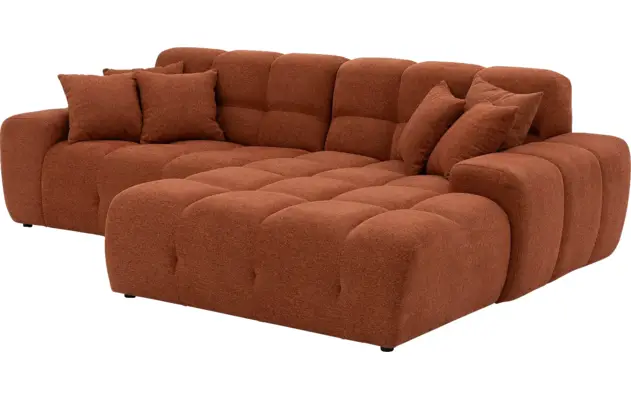 Goossens excellent loungebank kubus bruin stof - 8234718-gespiegeld-05