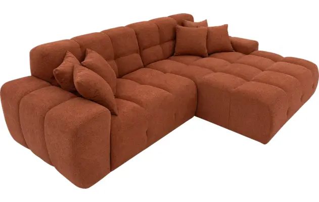 Goossens excellent loungebank kubus bruin stof - 8234718-gespiegeld-06