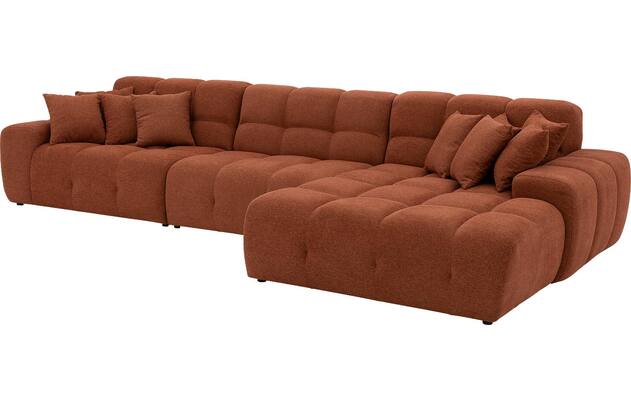Goossens excellent loungebank kubus bruin stof - 8234719-gespiegeld-14