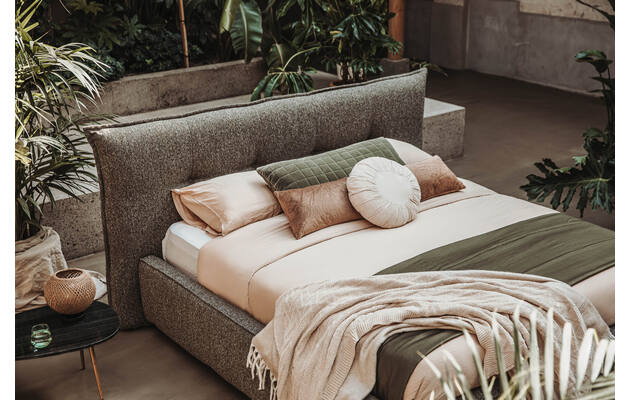Goossens bedframe bolzano bruin stof - 8234743-25