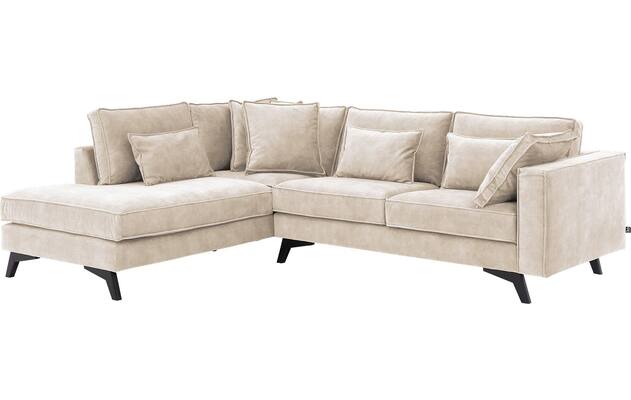 Goossens hoekbank chambre beige stof - 8235581-goossens-chambre-bank-stof-bruin-02