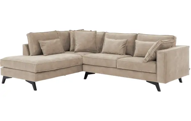 Goossens hoekbank chambre beige stof - 8235596-goossens-chambre-bank-stof-bruin-02