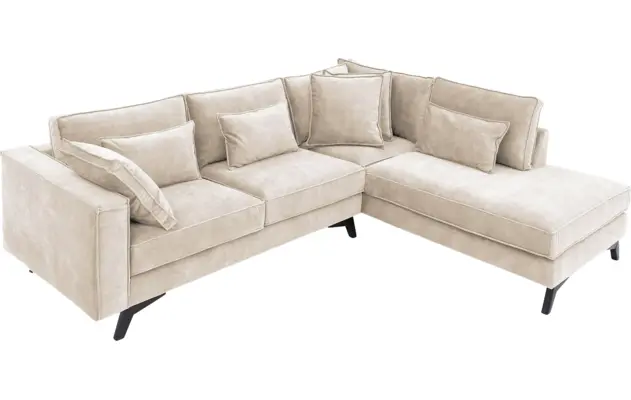 Goossens hoekbank chambre beige stof - 8235606-goossens-chambre-bank-stof-bruin-05