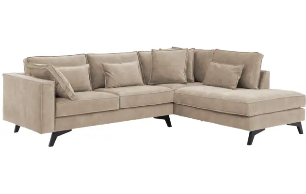 Goossens hoekbank chambre beige stof - 8235621-goossens-chambre-bank-stof-bruin-02