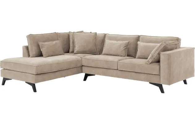 Goossens hoekbank chambre beige stof - 8235696-goossens-chambre-bank-stof-bruin-02