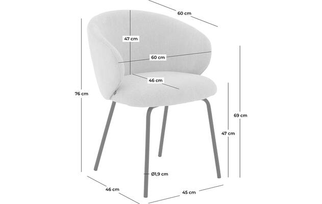 Goossens eetkamerstoel noomi beige stof - 8235779-goossens-noomi-stoel-onderdelen-metaal-50