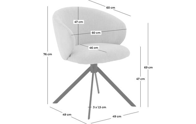 Goossens eetkamerstoel noomi beige stof - 8235791-goossens-noomi-stoel-onderdelen-metaal-50