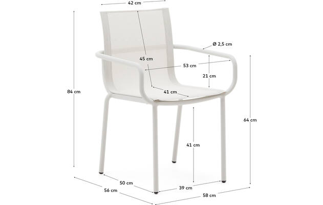 Kave home tuinstoel met armleuning galdana grijs aluminium - 8240169-kave-home-galdana-tuinstoelen-aluminium-07