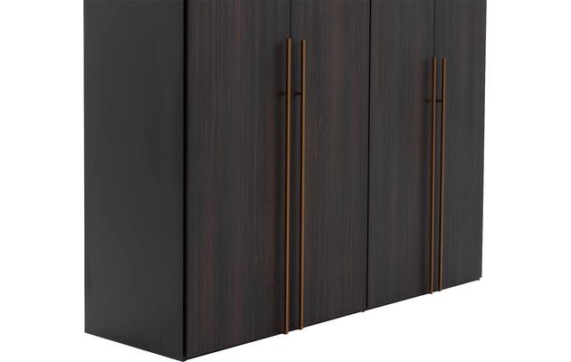 Goossens kledingkast ambra zwart hoogwaardig meubelplaat - 8241883-goossens-ambra-zwart-draaideuren-03