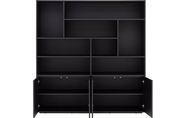 Goossens basic buffetkast madrid zwart melamine - 8242782-goossens-basic-madrid-buffetkast-melamine-02
