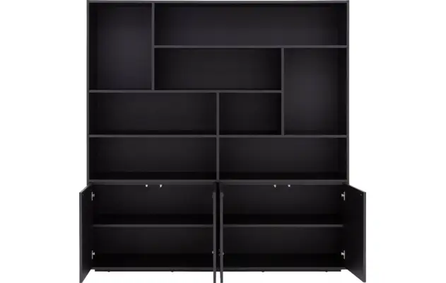 Goossens basic buffetkast madrid zwart melamine - 8242782-goossens-basic-madrid-buffetkast-melamine-02
