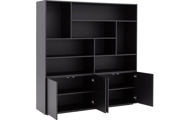 Goossens basic buffetkast madrid zwart melamine - 8242782-goossens-basic-madrid-buffetkast-melamine-04