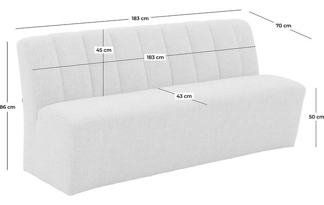 Goossens eetkamerbank lewise beige stof - 8242938-goossens-lewise-eetkamerstoel-stof-wit-50