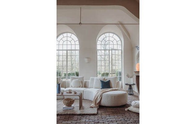 Goossens loungebank fay wit stof - 8242974-01