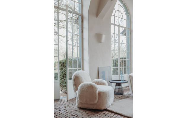 Goossens draaifauteuil nomi beige stof - 8242974-02