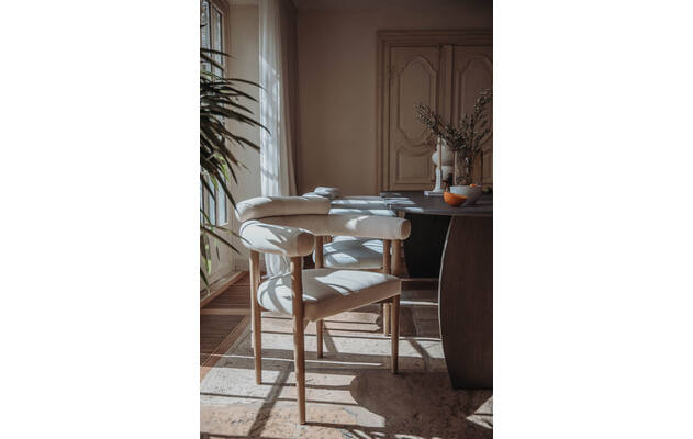 Goossens excellent eetkamerstoel splinter beige stof - 8242977-16