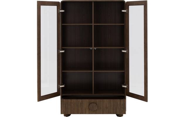 Goossens basic vitrinekast melani bruin eiken - 8243327-goossens-basic-melani-vitrinekast-eiken-02