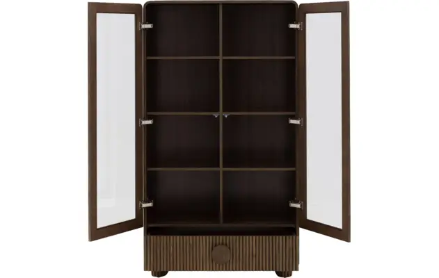 Goossens basic vitrinekast melani bruin eiken - 8243327-goossens-basic-melani-vitrinekast-eiken-02