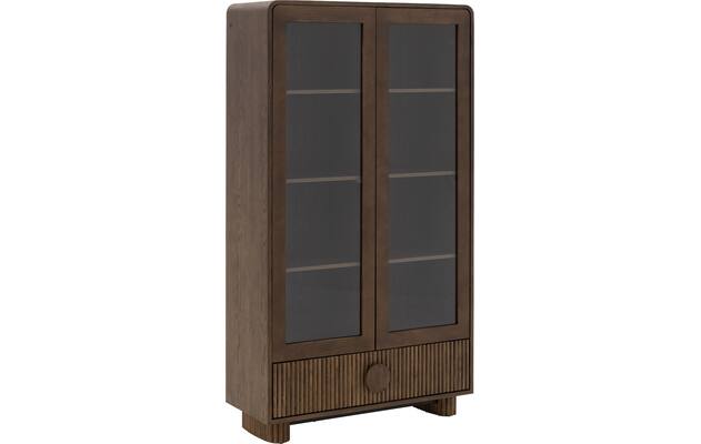 Goossens basic vitrinekast melani bruin eiken - 8243327-goossens-basic-melani-vitrinekast-eiken-03