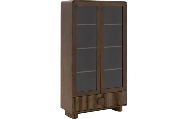 Goossens basic vitrinekast melani bruin eiken - 8243327-goossens-basic-melani-vitrinekast-eiken-03