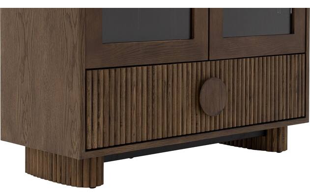 Goossens basic vitrinekast melani bruin eiken - 8243327-goossens-basic-melani-vitrinekast-eiken-05