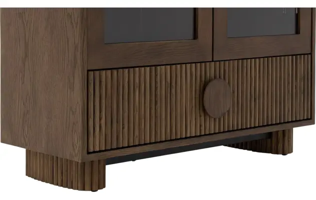 Goossens basic vitrinekast melani bruin eiken - 8243327-goossens-basic-melani-vitrinekast-eiken-05