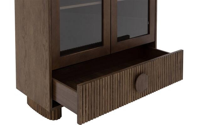 Goossens basic vitrinekast melani bruin eiken - 8243327-goossens-basic-melani-vitrinekast-eiken-08