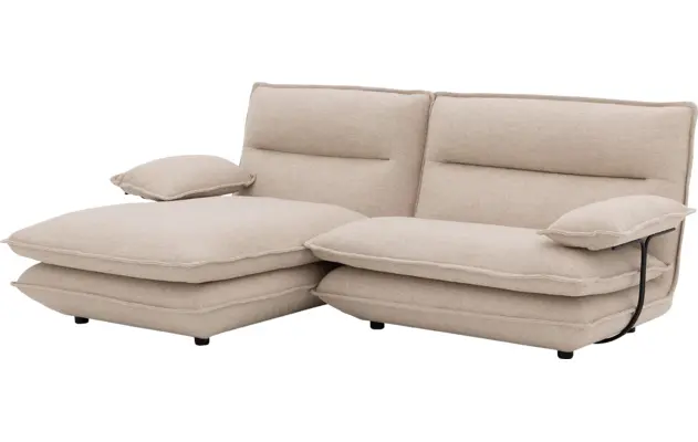 Goossens loungebank alegro beige stof - 8243830-gespiegeld-03