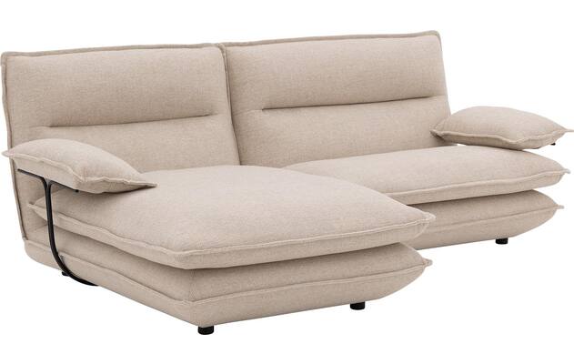 Goossens loungebank alegro beige stof - 8243830-gespiegeld-05