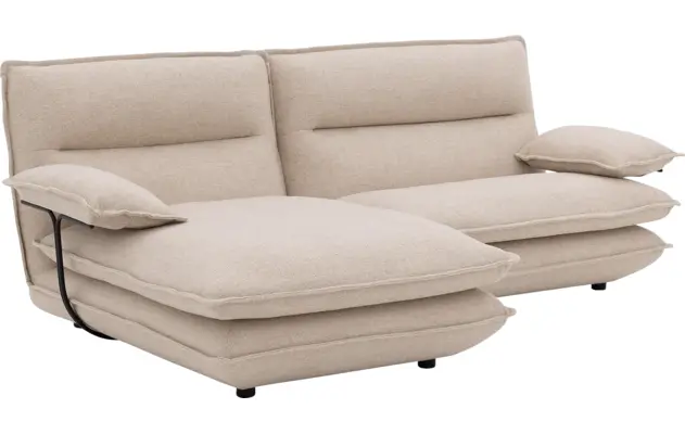 Goossens loungebank alegro beige stof - 8243830-gespiegeld-05