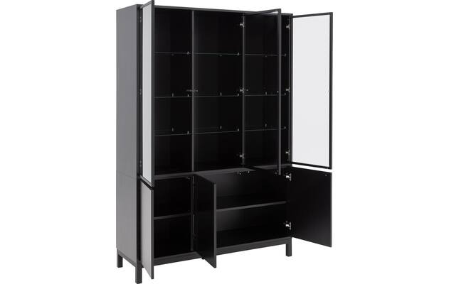 Goossens vitrinekast valencia zwart melamine - 8243924-goossens-valencia-vitrinekast-melamine-04