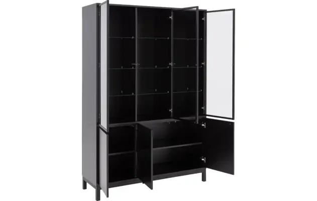 Goossens vitrinekast valencia zwart melamine - 8243924-goossens-valencia-vitrinekast-melamine-04