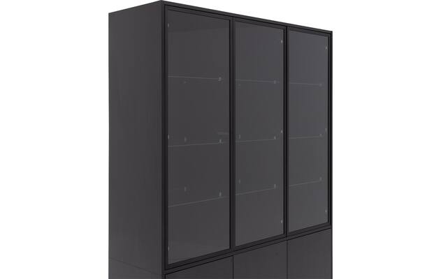 Goossens vitrinekast valencia zwart melamine - 8243924-goossens-valencia-vitrinekast-melamine-05