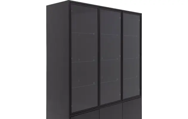 Goossens vitrinekast valencia zwart melamine - 8243924-goossens-valencia-vitrinekast-melamine-05