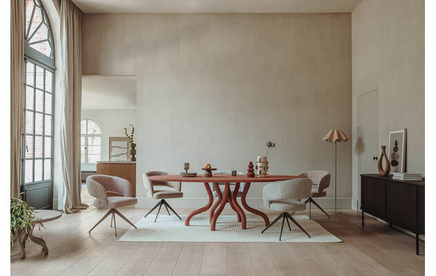 Goossens vloerkleed mikki wit wol - 8244033-goossens-excellent-matera-eettafel-leefbeton-rood-01